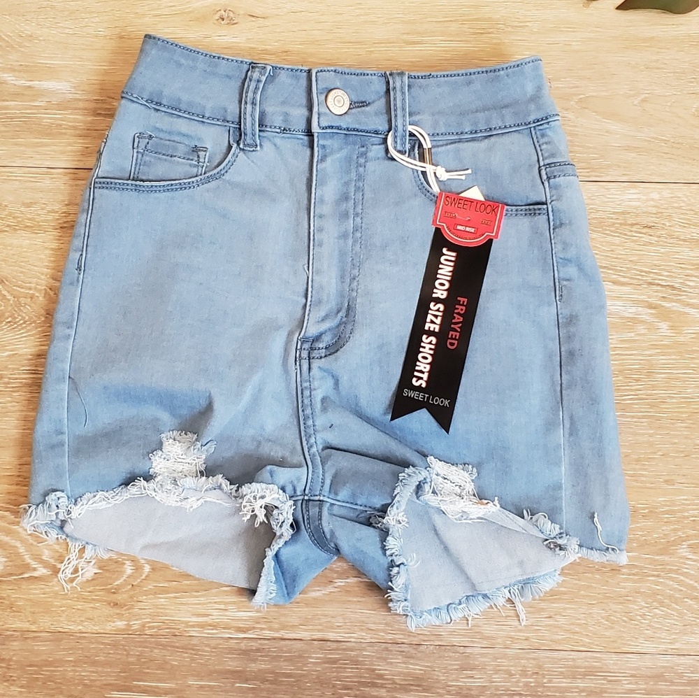 Light Denim Short Mid Rise S,M,L,XL - Picture 4 of 8